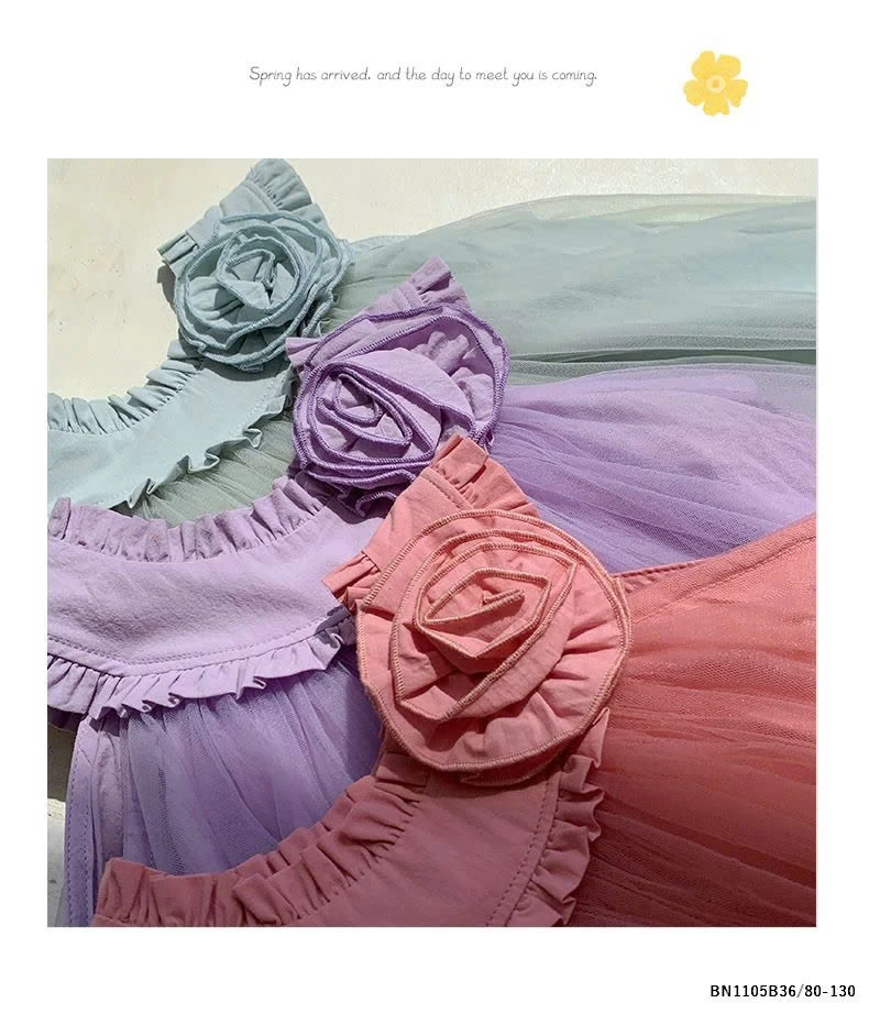 VÁY CÔNG CHÚA CỔ BÈO HOA NỔI BG