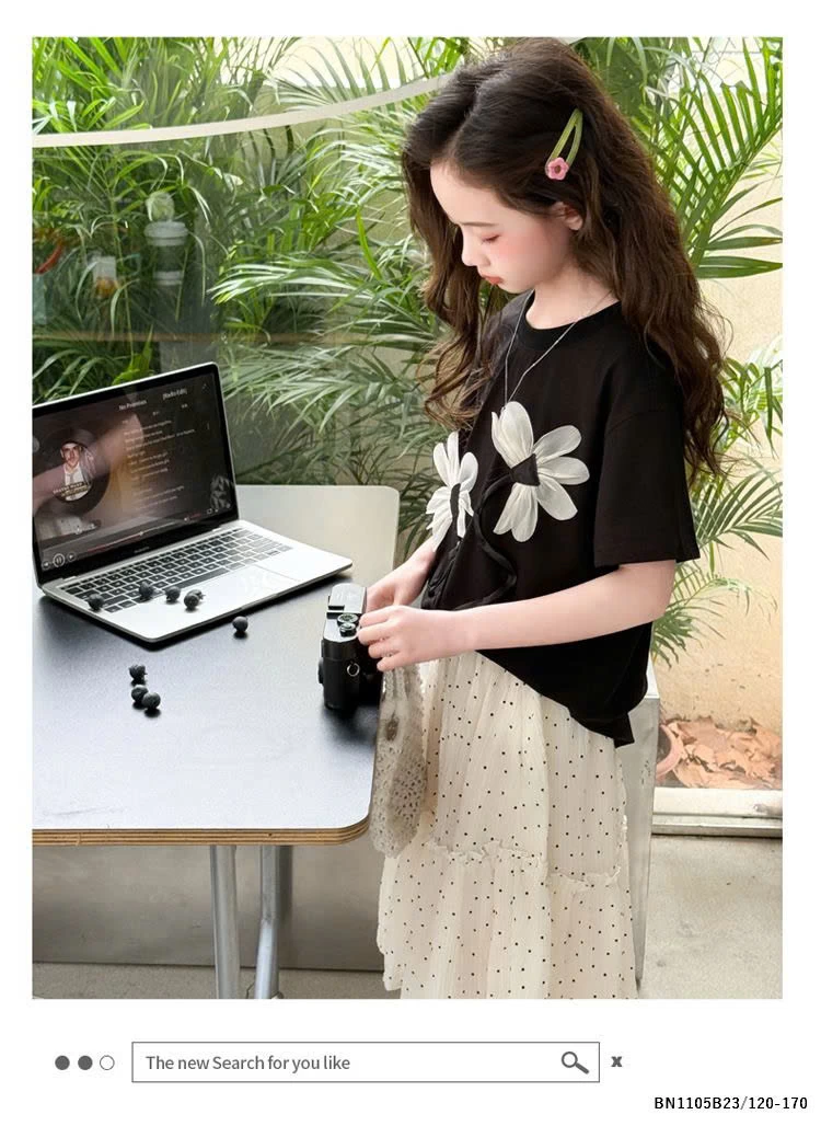 SÉT ÁO THUN HOA MIX CV CHẤM BI  SZ ĐẠI