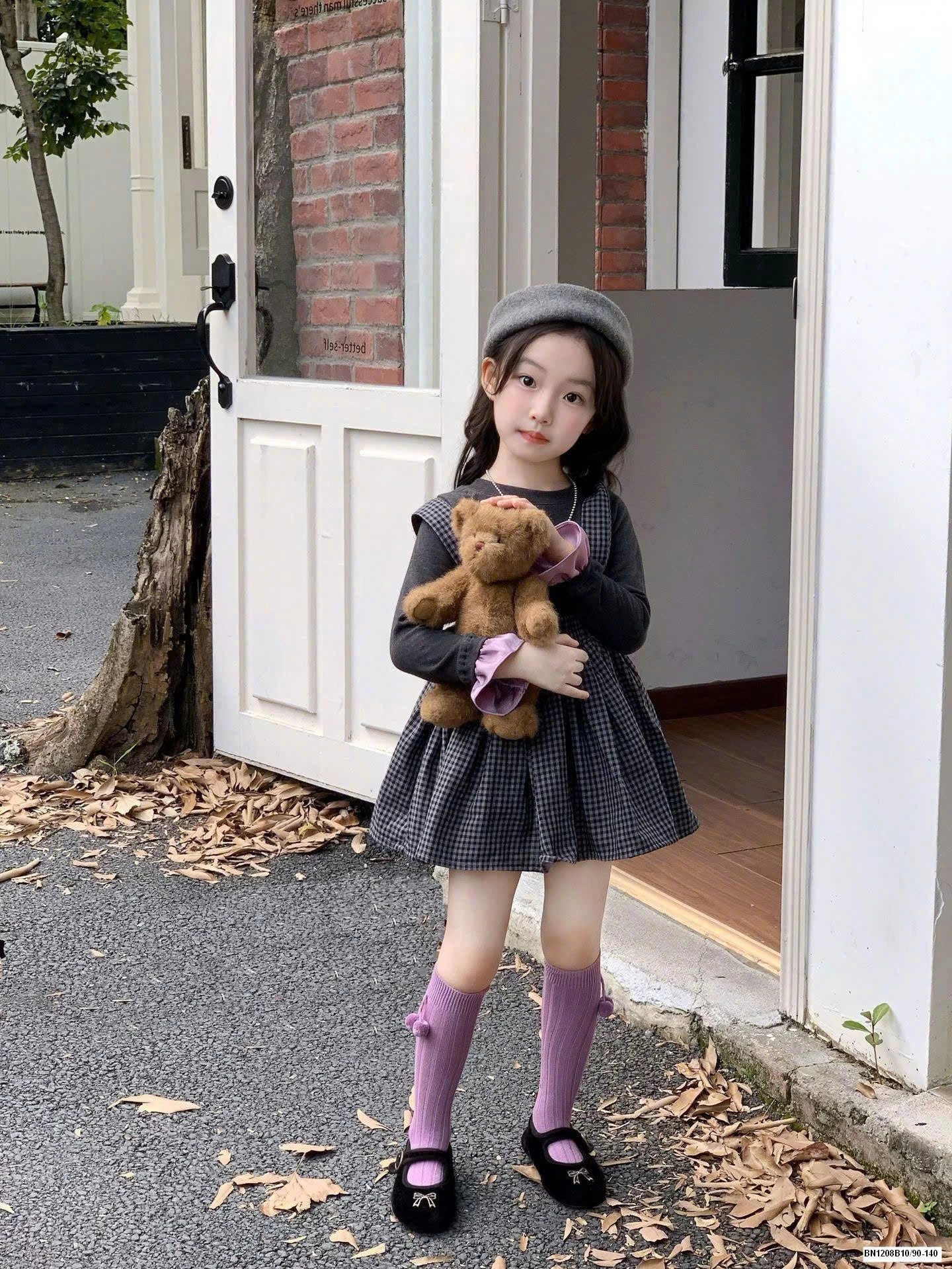 SET ÁO GIỮ NHIỆT MIX VÁY YẾM KẺ