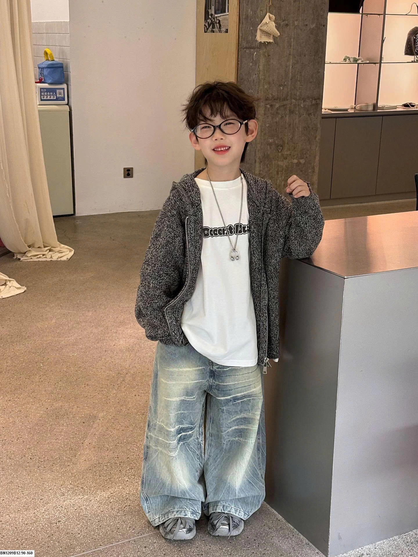 ÁO KHOÁC LEN XÁM MIX QUẦN JEAN