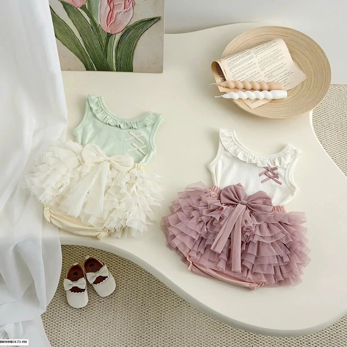 SÉT ÁO MIX QUẦN VÁY TUTU SIZE NHÍ