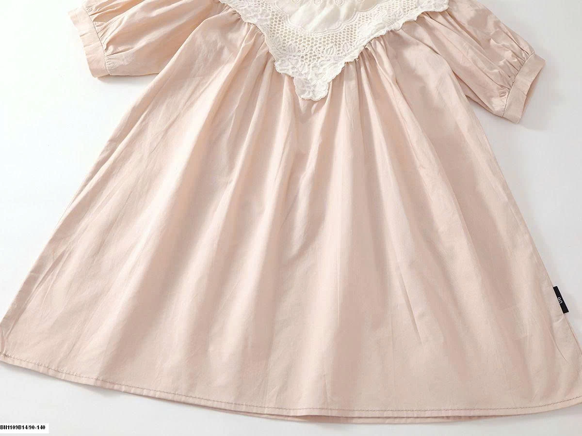 ĐẦM HỒNG CỔ REN NHỌN  PREMIUM