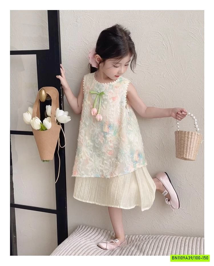 VÁY SƯỜN XÁM HOA