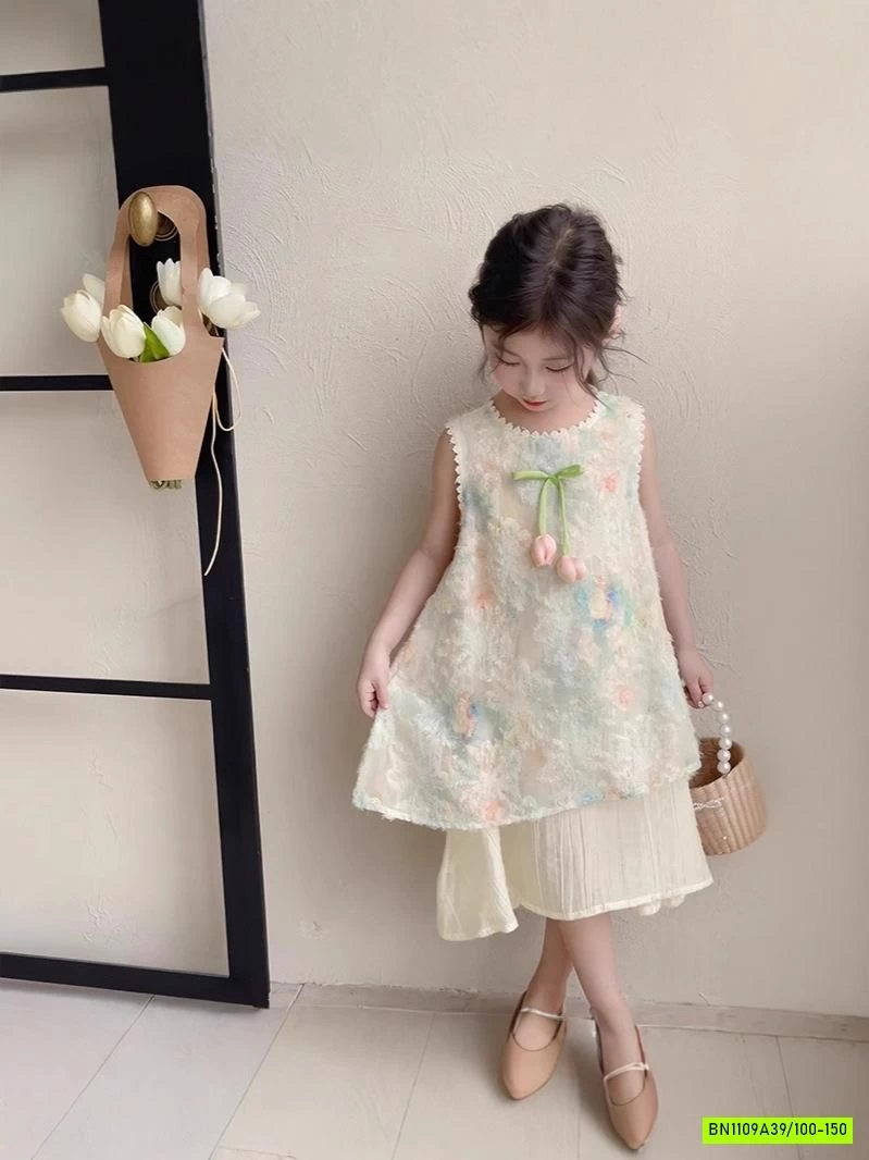 VÁY SƯỜN XÁM HOA