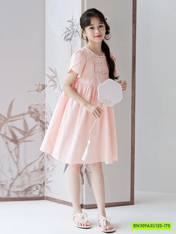 ĐẦM HỒNG TAY BỒNG CÚC TÀU SZ ĐẠI