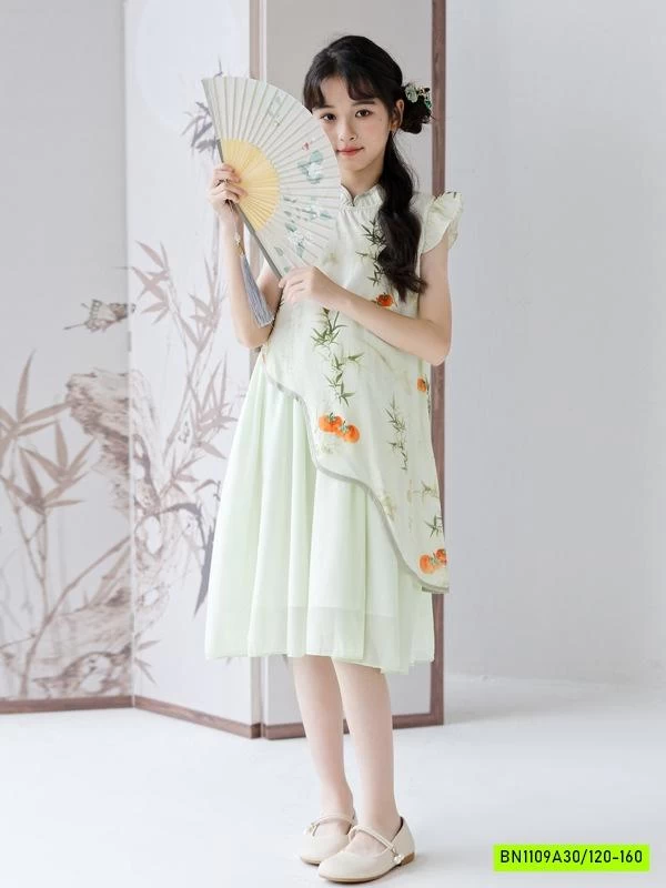 ĐẦM CỔ TRANG CÁCH TÂN 2 CHI TIẾT