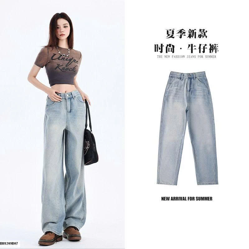 QUẦN JEANS NỮ ỐNG SUÔNG