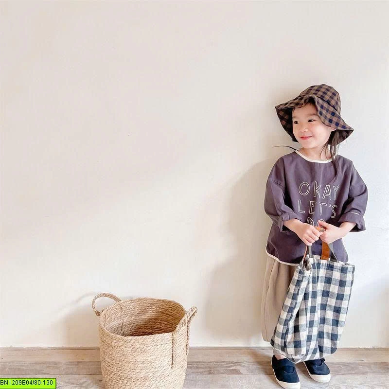 ÁO VẢI THÔ HÀN QUỐC DÀI TAY IN CHỮ