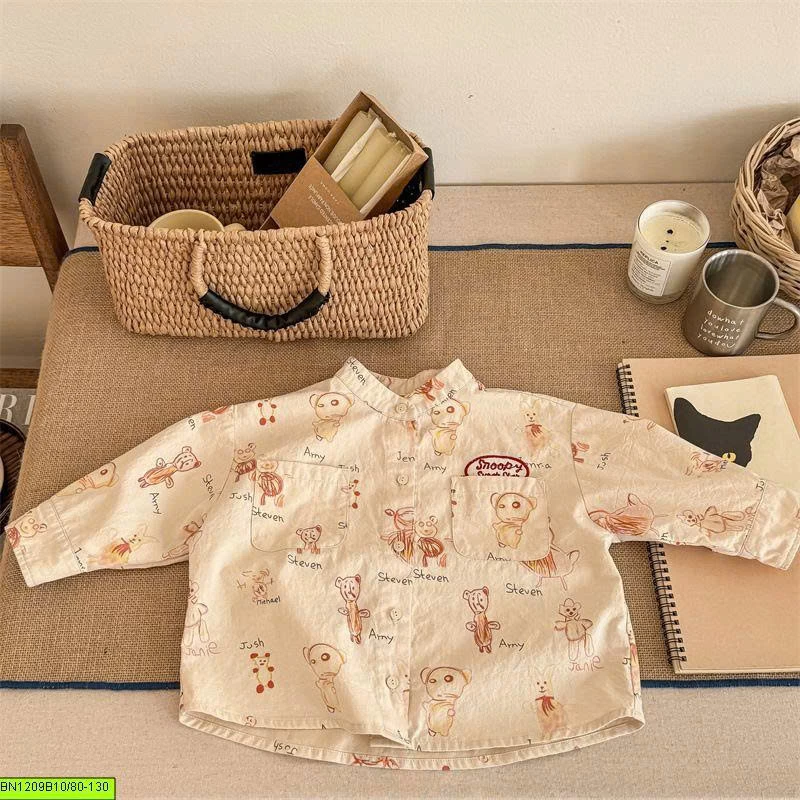 ÁO SƠ MI IN HÌNH NGỘ NGHĨNH
