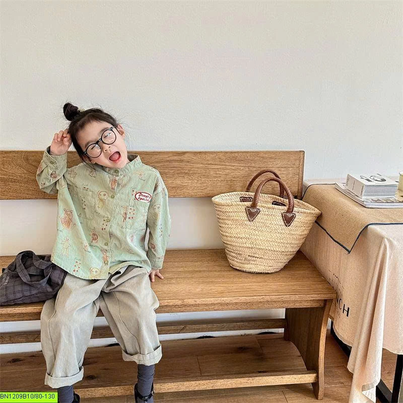 ÁO SƠ MI IN HÌNH NGỘ NGHĨNH