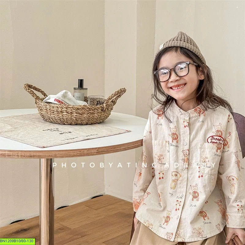 ÁO SƠ MI IN HÌNH NGỘ NGHĨNH