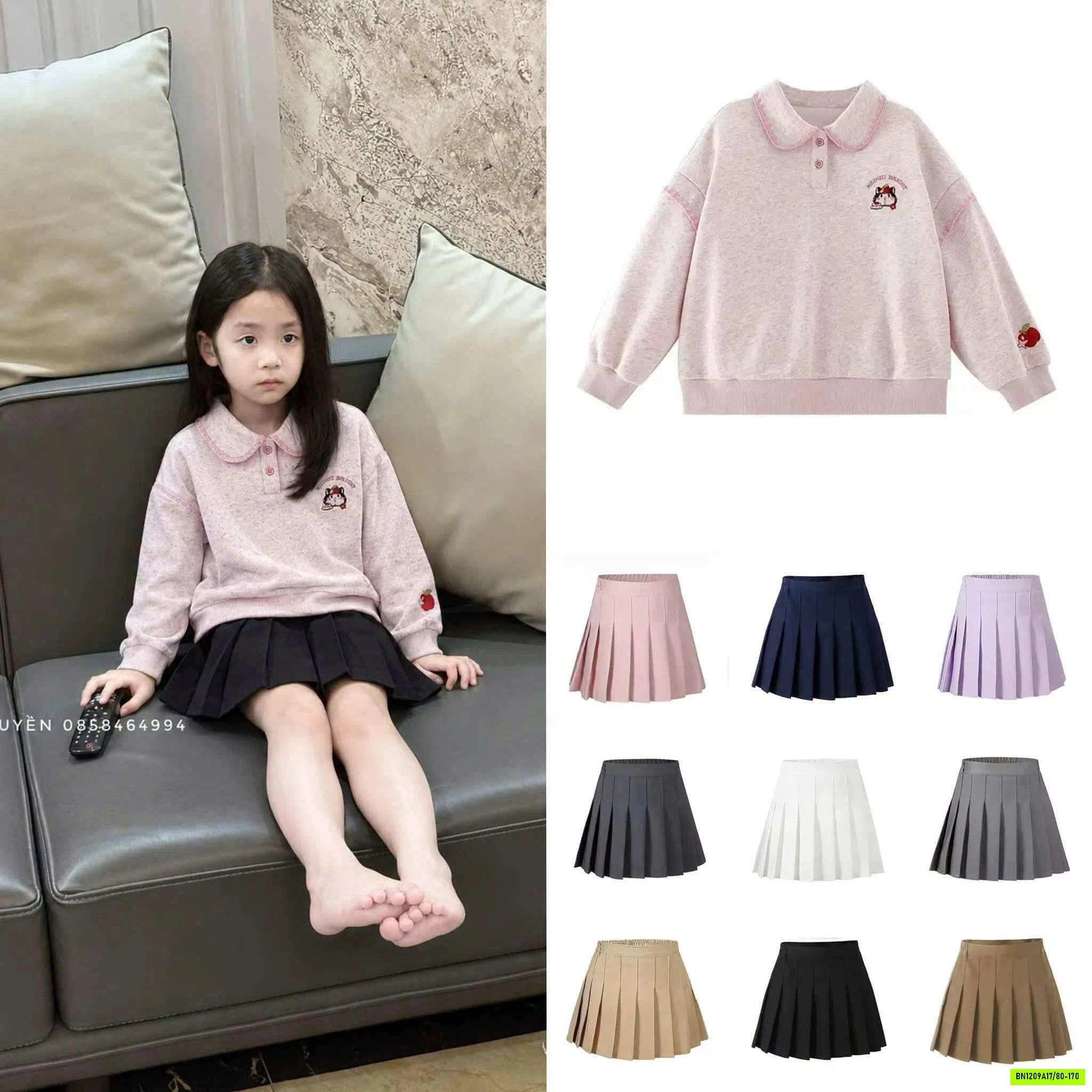 ÁO NỈ POLO BÉ GÁI