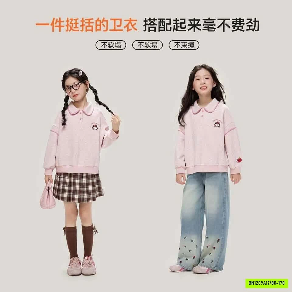 ÁO NỈ POLO BÉ GÁI
