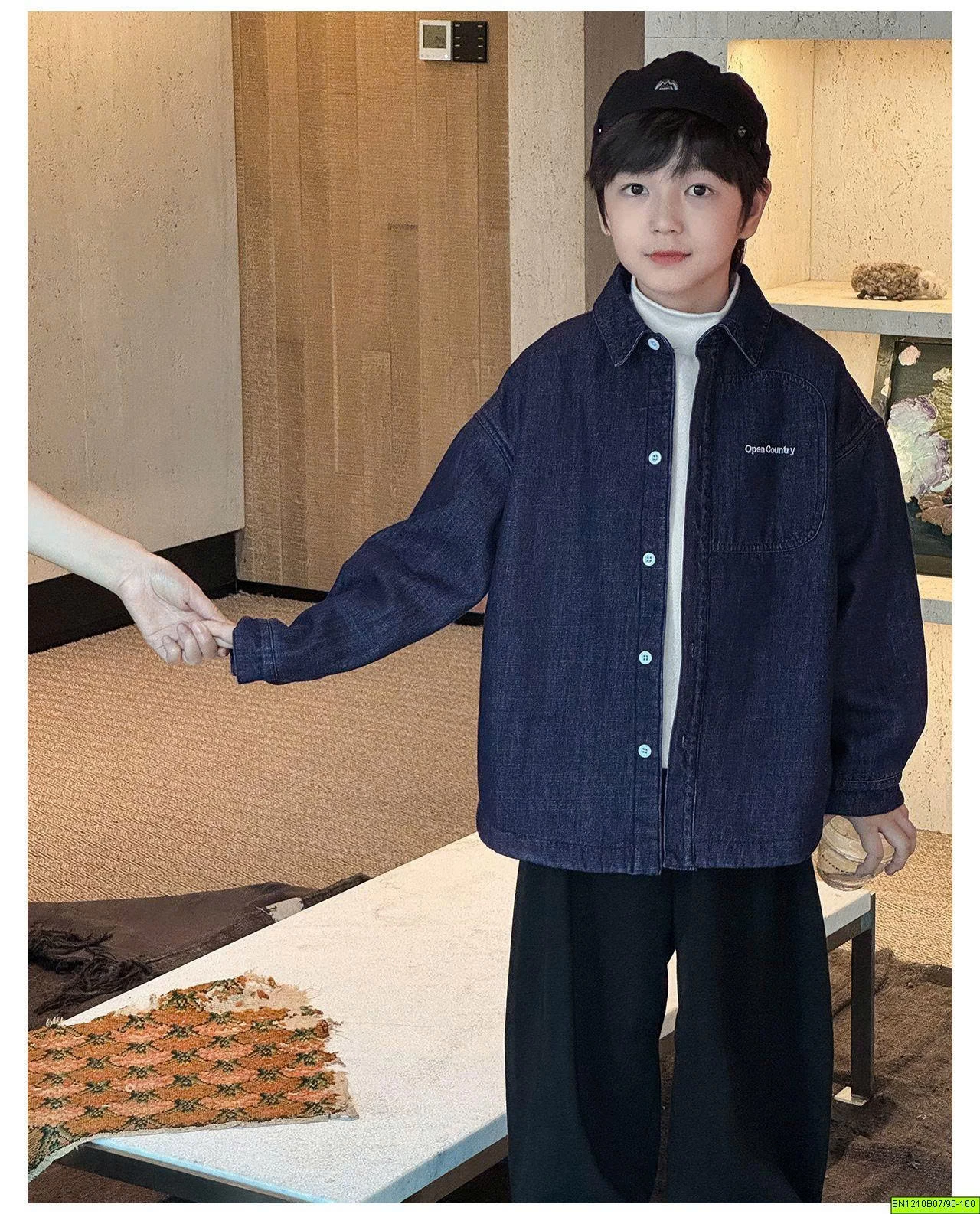ÁO SƠ MI DENIM TRẦN BÔNG MÙA ĐÔNG AOAOKIDS