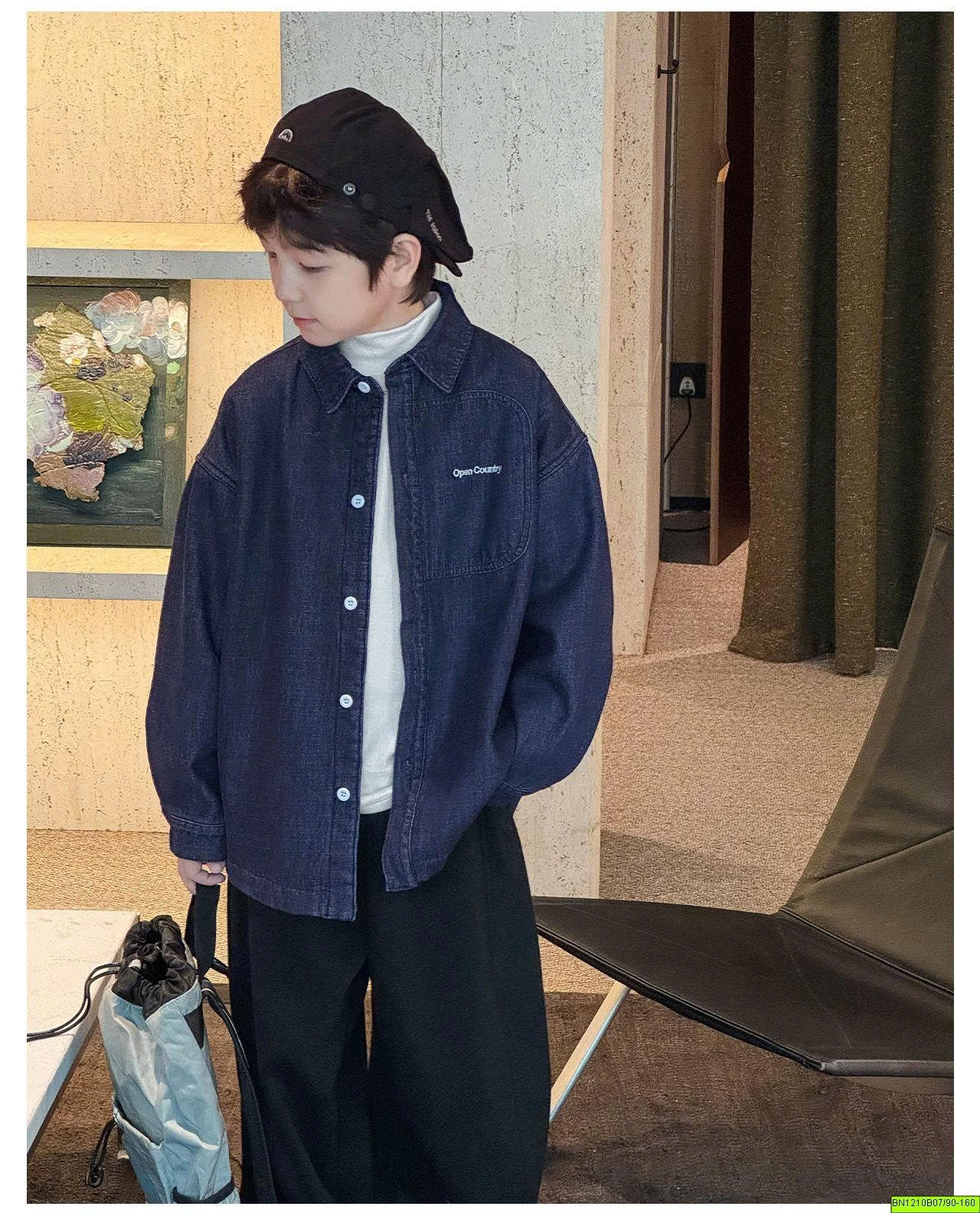 ÁO SƠ MI DENIM TRẦN BÔNG MÙA ĐÔNG AOAOKIDS