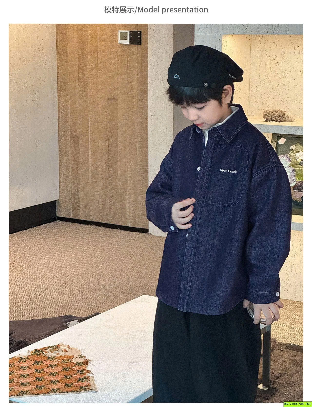 ÁO SƠ MI DENIM TRẦN BÔNG MÙA ĐÔNG AOAOKIDS