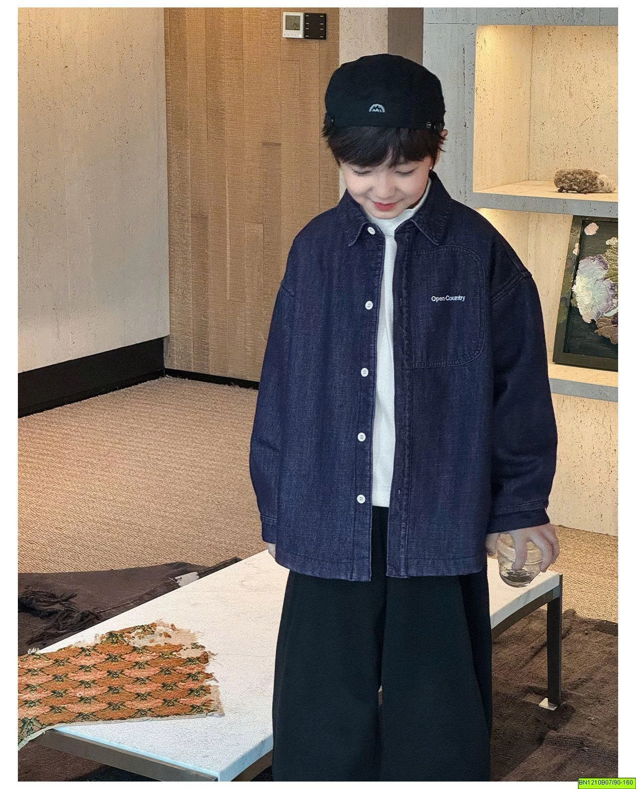 ÁO SƠ MI DENIM TRẦN BÔNG MÙA ĐÔNG AOAOKIDS
