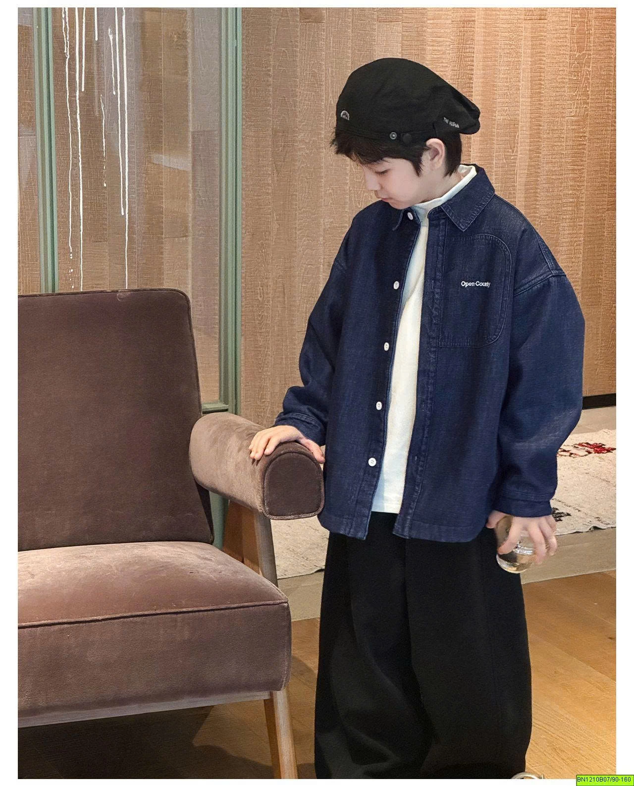 ÁO SƠ MI DENIM TRẦN BÔNG MÙA ĐÔNG AOAOKIDS