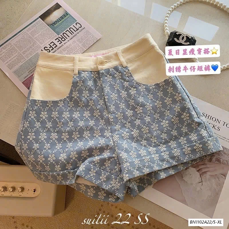 SHORT THÊU HOA