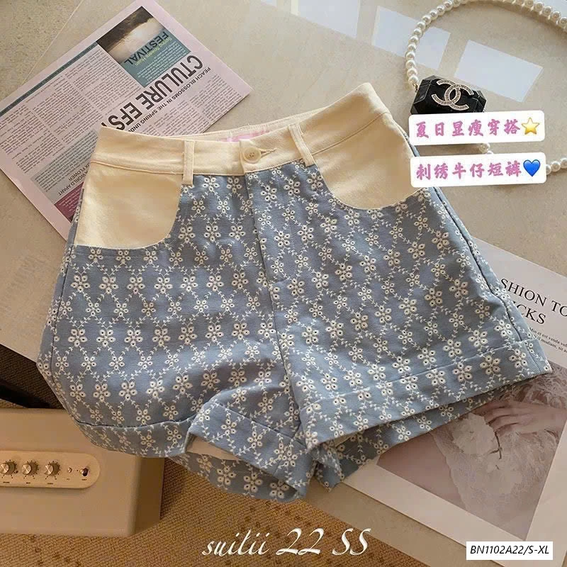 SHORT THÊU HOA