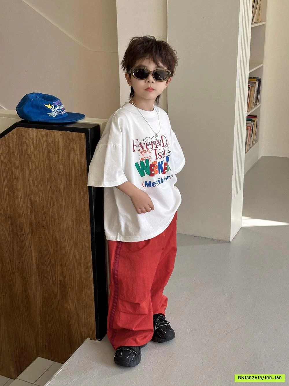 ÁO THUN CHỮ MIX QUẦN SUÔNG ĐỎ AFTE