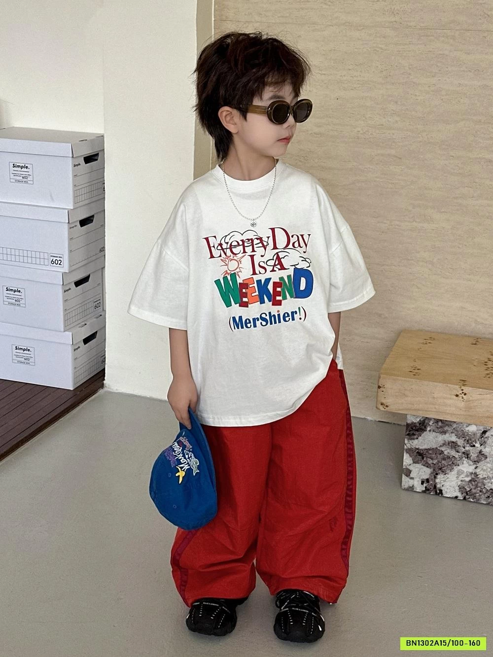 ÁO THUN CHỮ MIX QUẦN SUÔNG ĐỎ AFTE