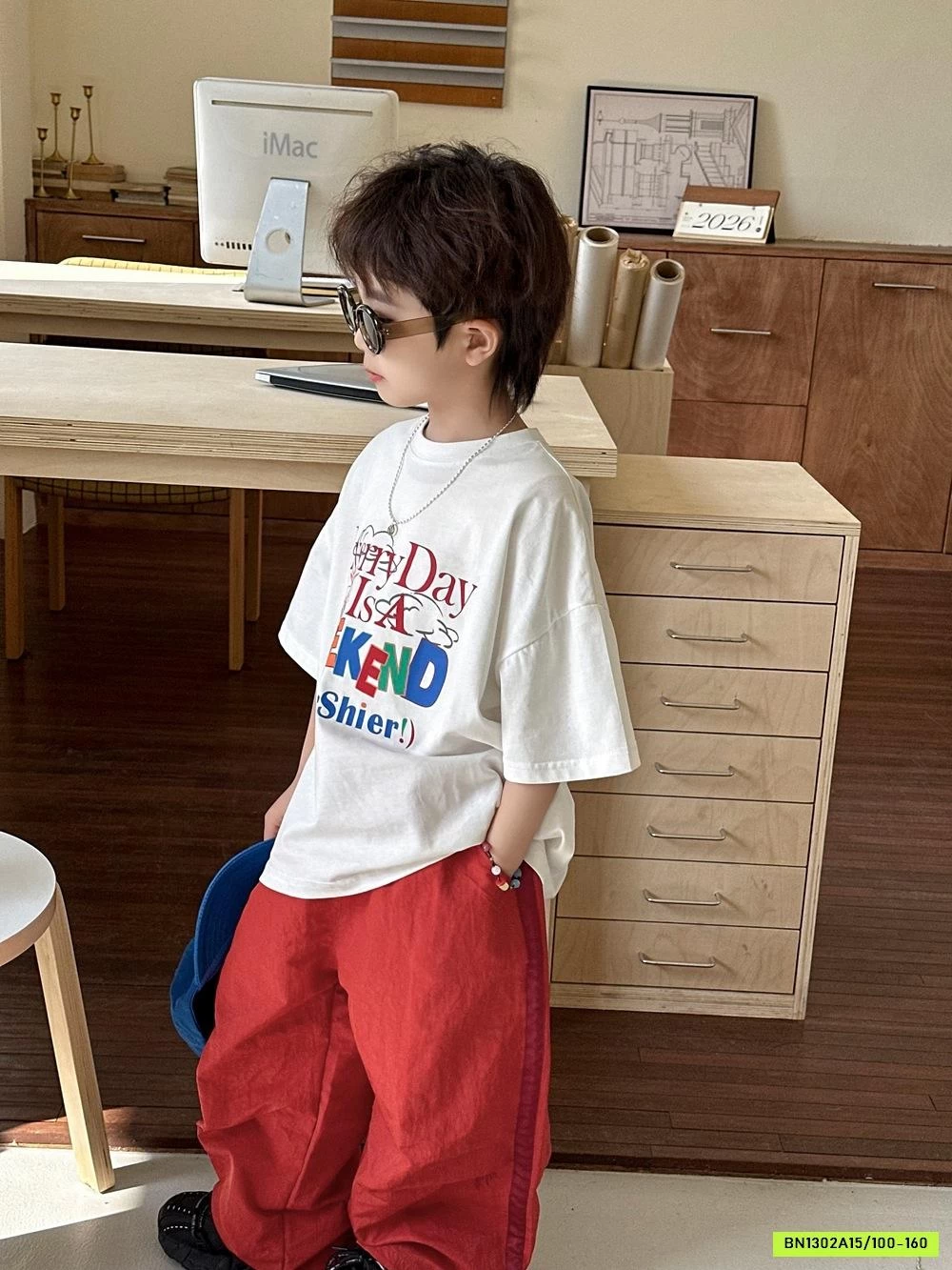 ÁO THUN CHỮ MIX QUẦN SUÔNG ĐỎ AFTE