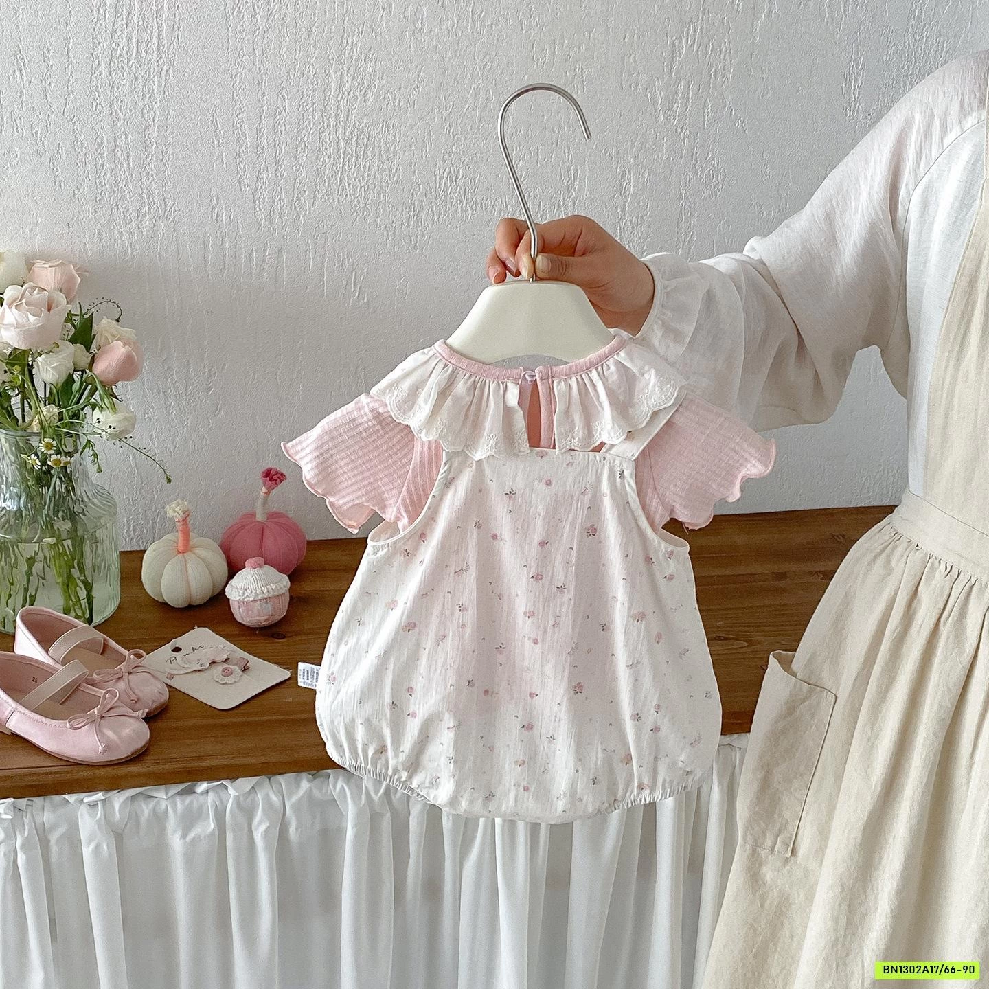 SÉT YẾM HOA NHÍ ÁO THUN HỒNG