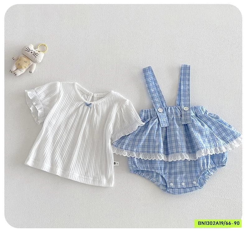 SÉT VÁY YẾM CARO XANH SZ NHÍ