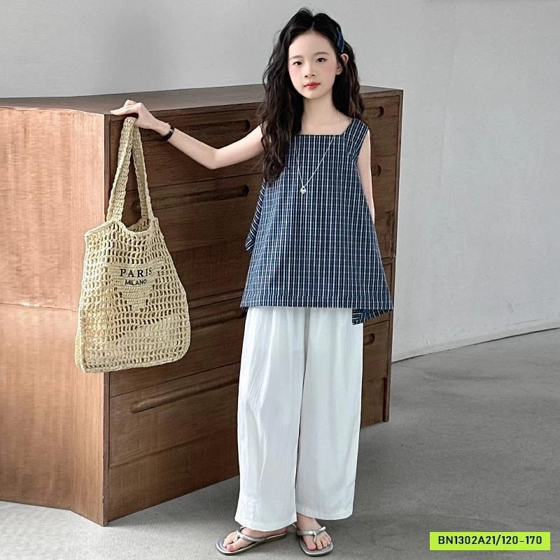 SÉT ÁO VÁY 2 DÂY MIX BAGGY TRẮNG SZ ĐẠI