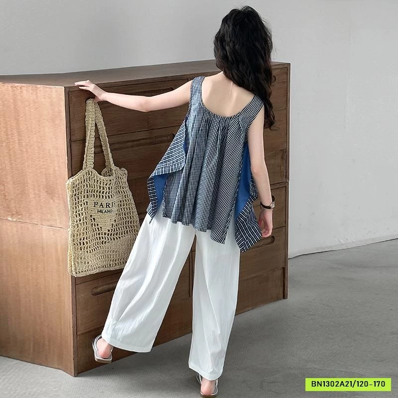 SÉT ÁO VÁY 2 DÂY MIX BAGGY TRẮNG SZ ĐẠI