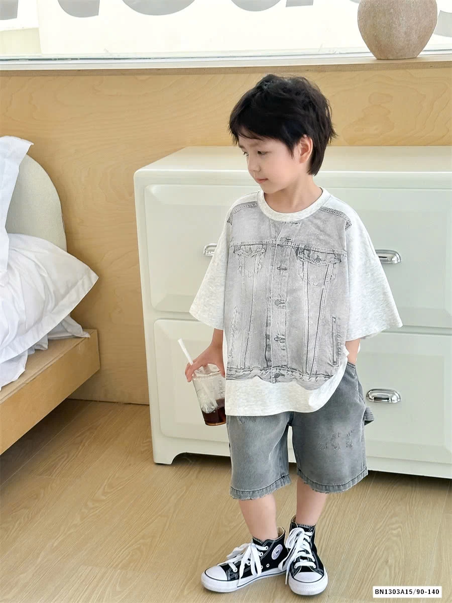 ÁO THUN IN HÌNH GIẢ JEANS