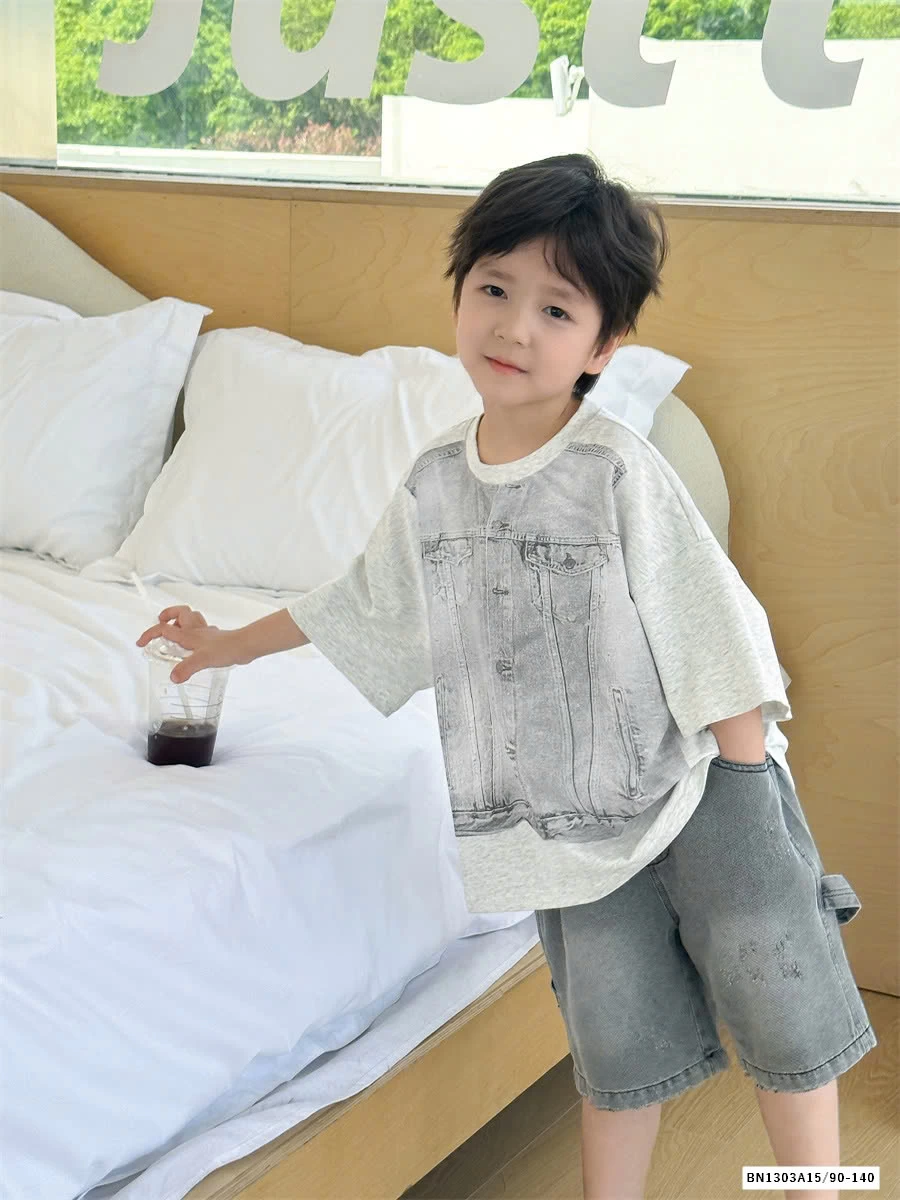 ÁO THUN IN HÌNH GIẢ JEANS