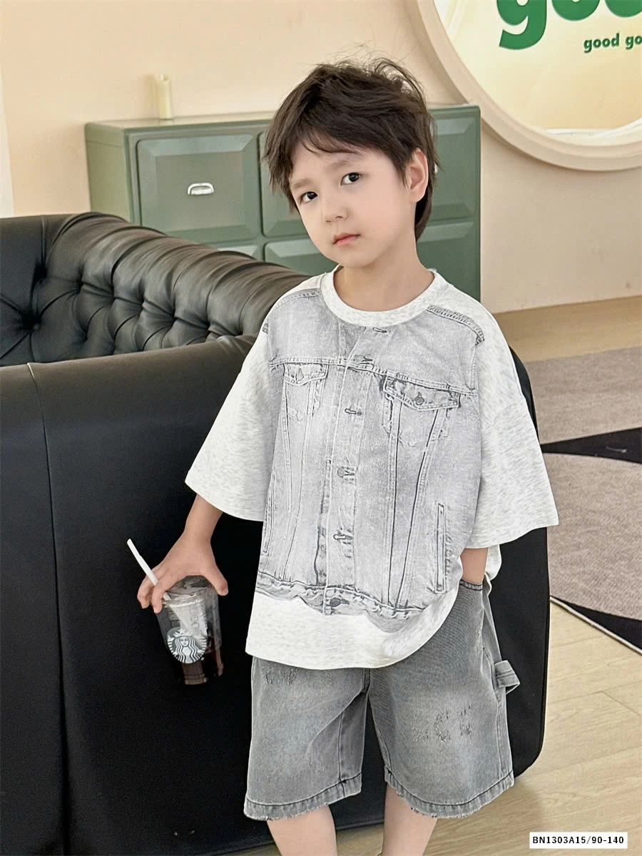 ÁO THUN IN HÌNH GIẢ JEANS