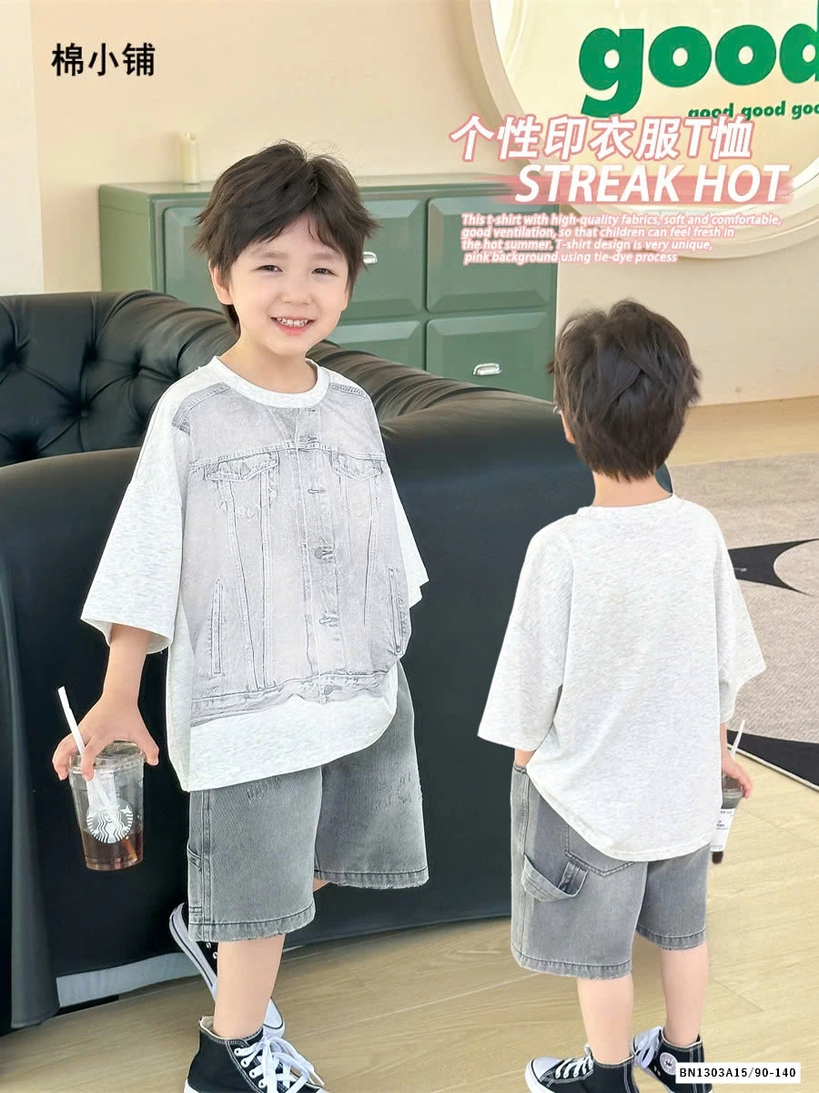 ÁO THUN IN HÌNH GIẢ JEANS