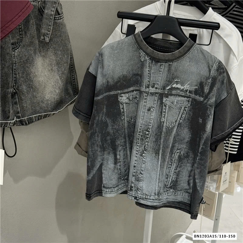 ÁO THUN LOANG GIẢ JEANS