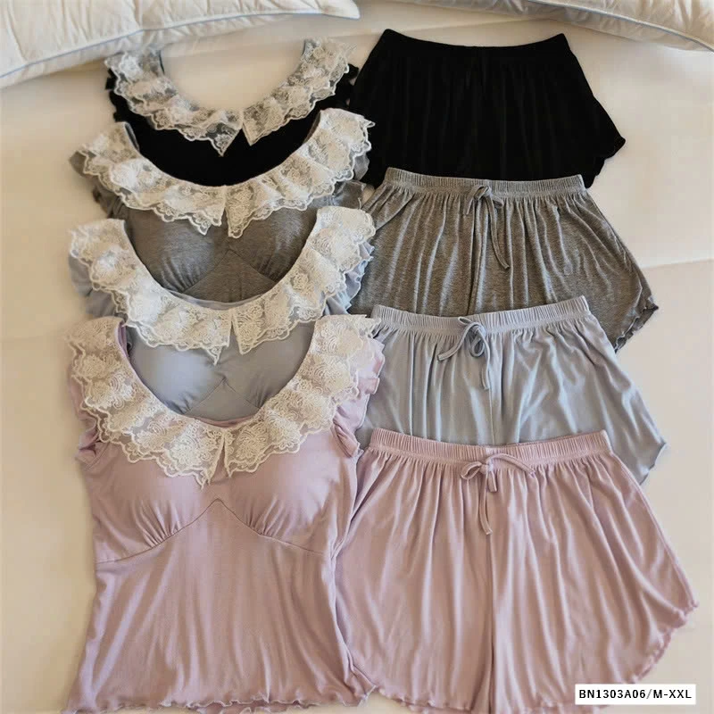 BỘ NGỦ VIỀN REN CÓ ĐỆM NGỰC NỮ