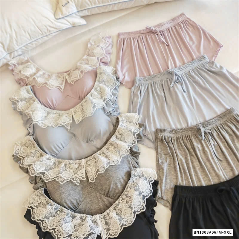 BỘ NGỦ VIỀN REN CÓ ĐỆM NGỰC NỮ