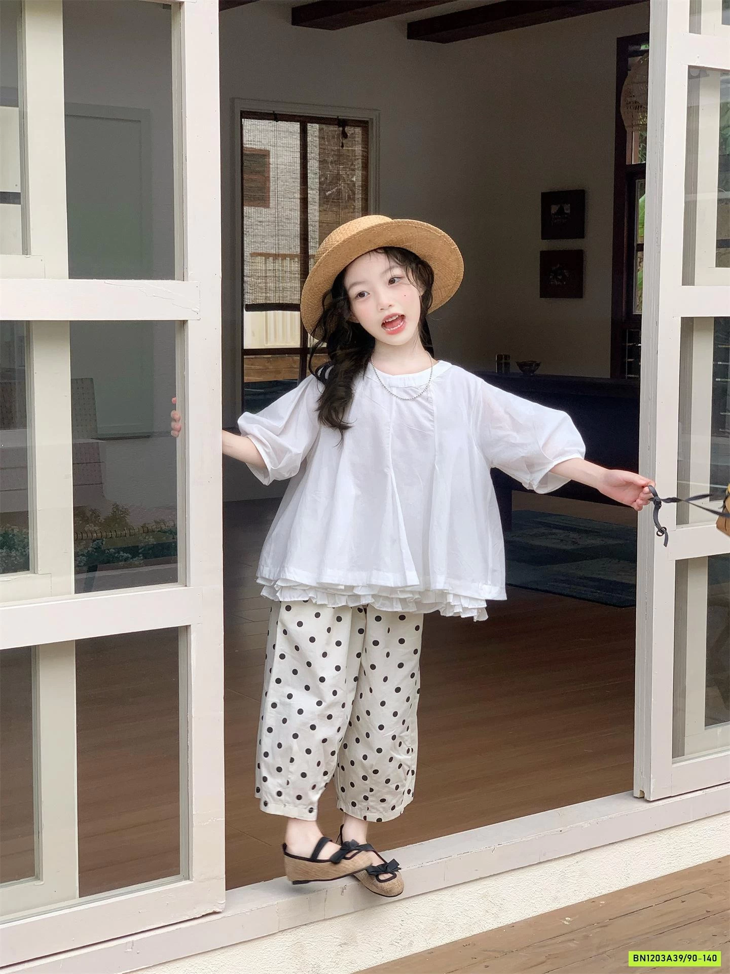 SƠ MI BABYDOLL MIX BAGGY CHẤM BI