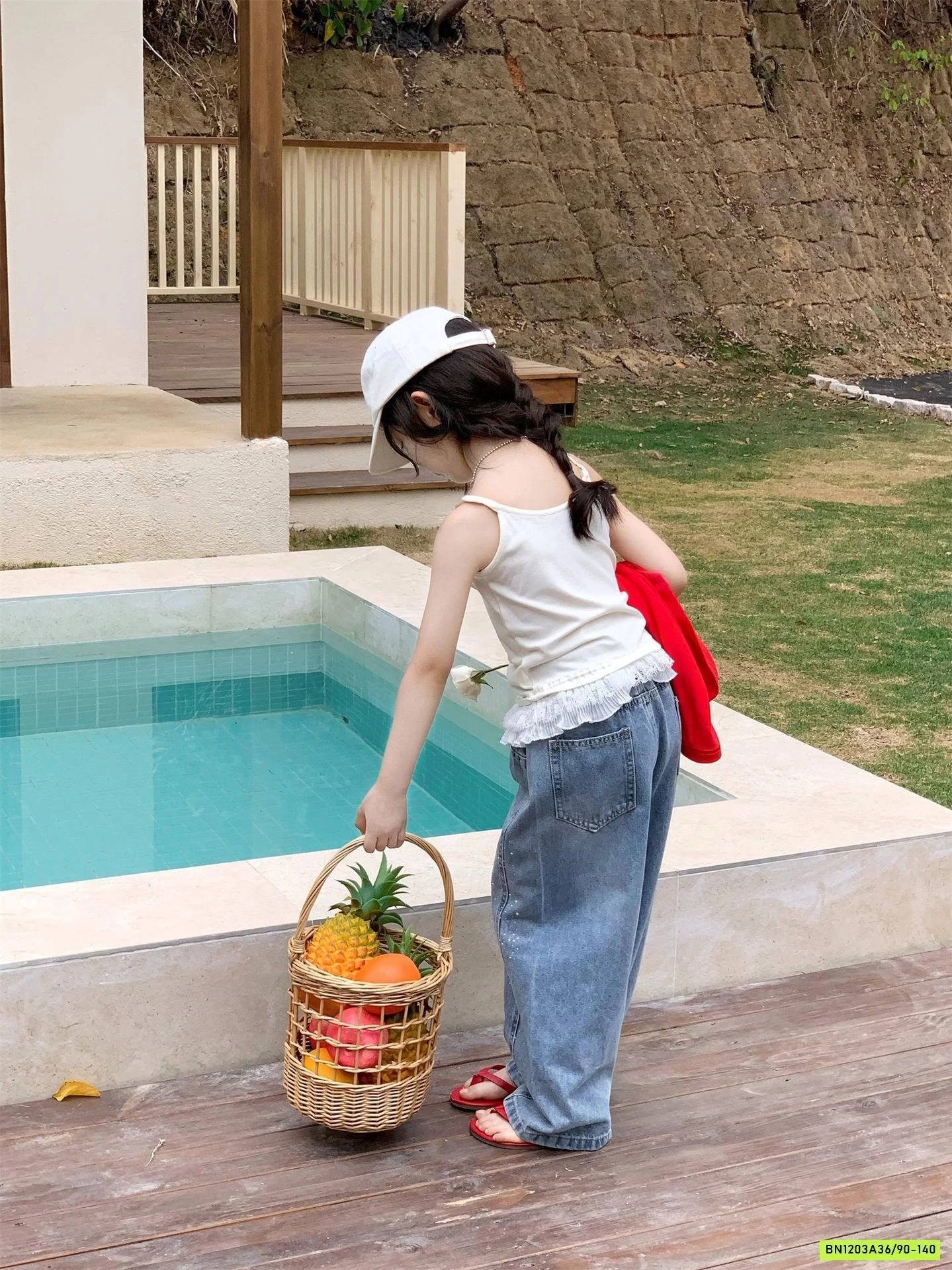 ÁO 2 DÂY KITTY MIX JEANS SUÔNG ĐÍNH ĐÁ