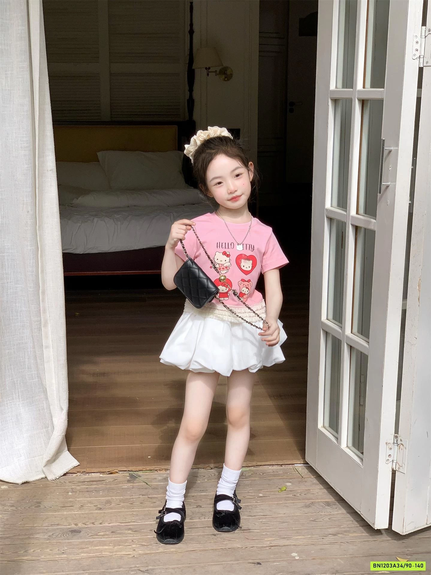 ÁO THUN HỒNG VIỀN REN MIX CV BÍ