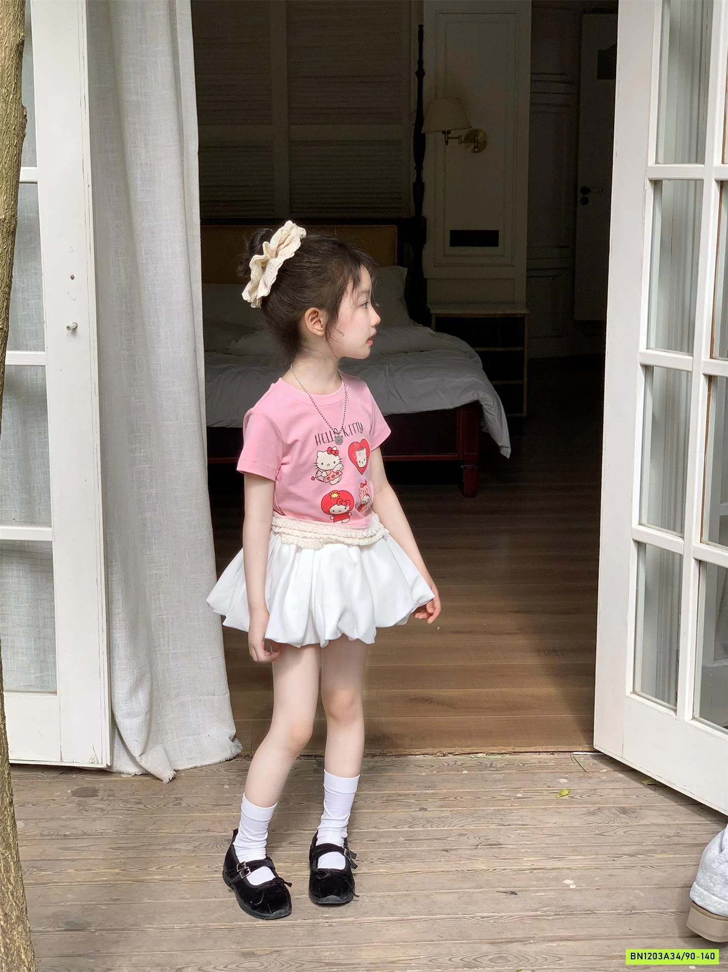 ÁO THUN HỒNG VIỀN REN MIX CV BÍ