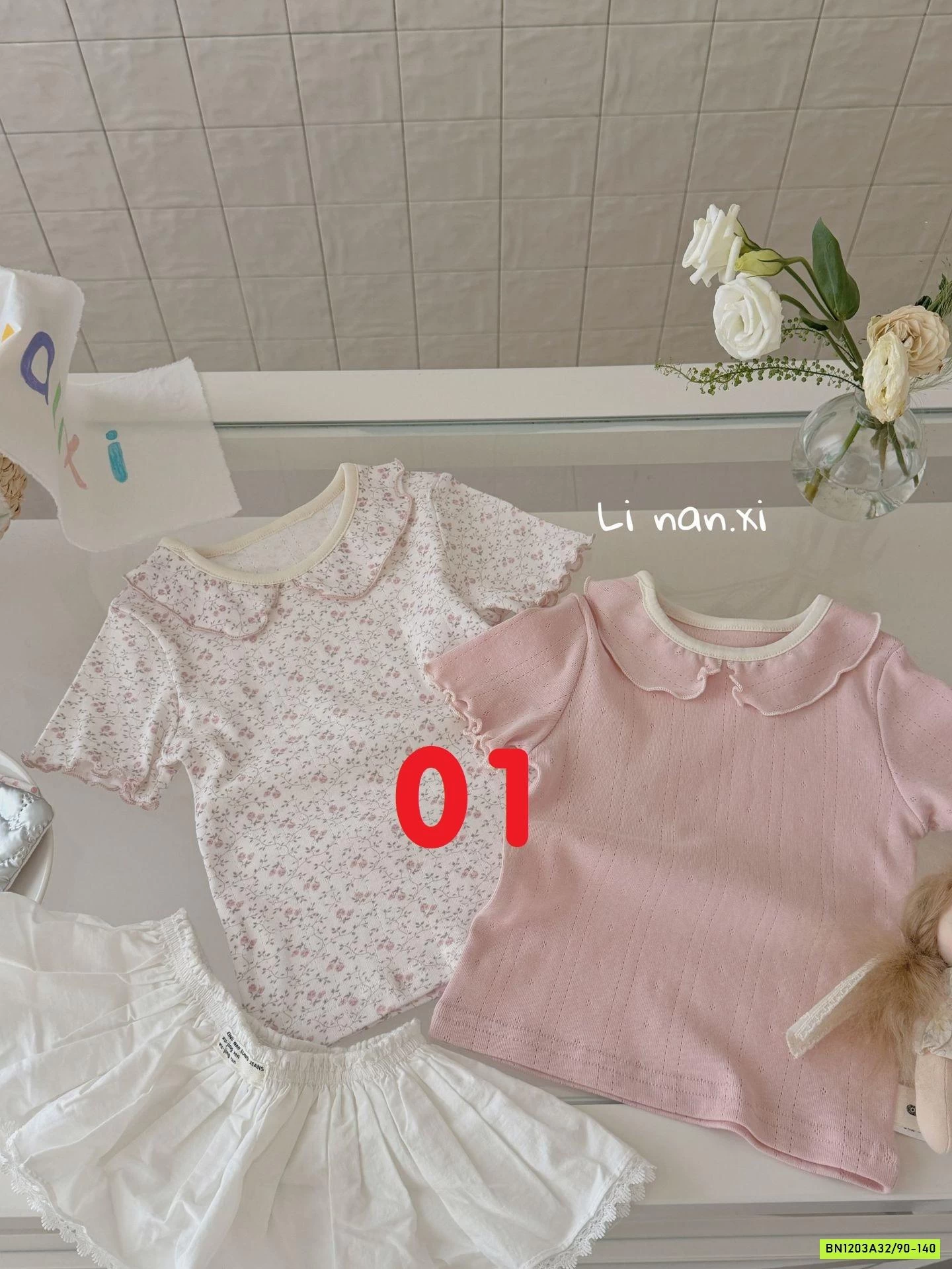 SÉT 2 ÁO CỔ SEN TIỂU THƯ LINANXI