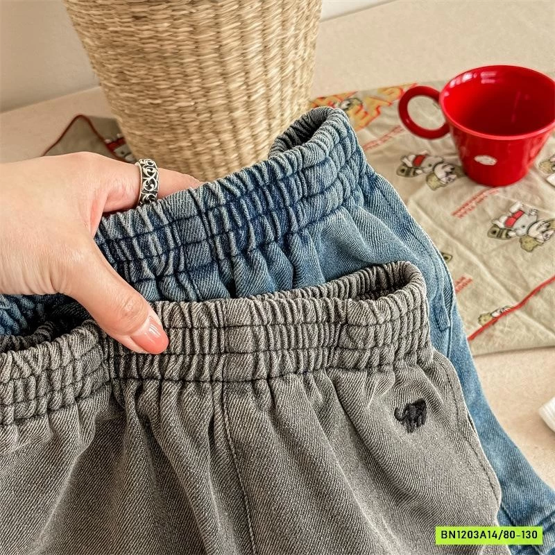 SHORT JEANS THÊU LOGO VOI 5281 ADBABY