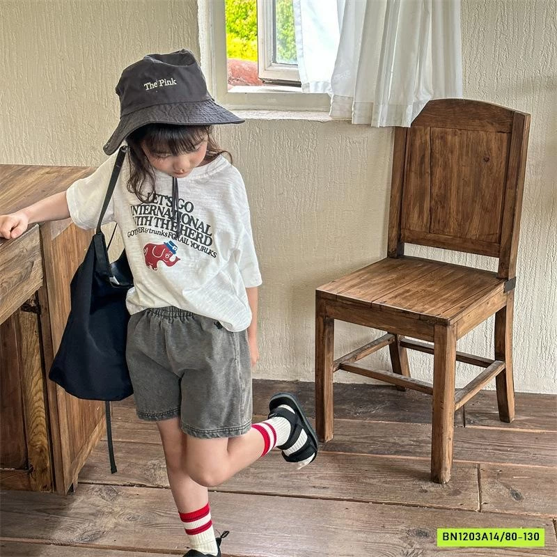 SHORT JEANS THÊU LOGO VOI 5281 ADBABY