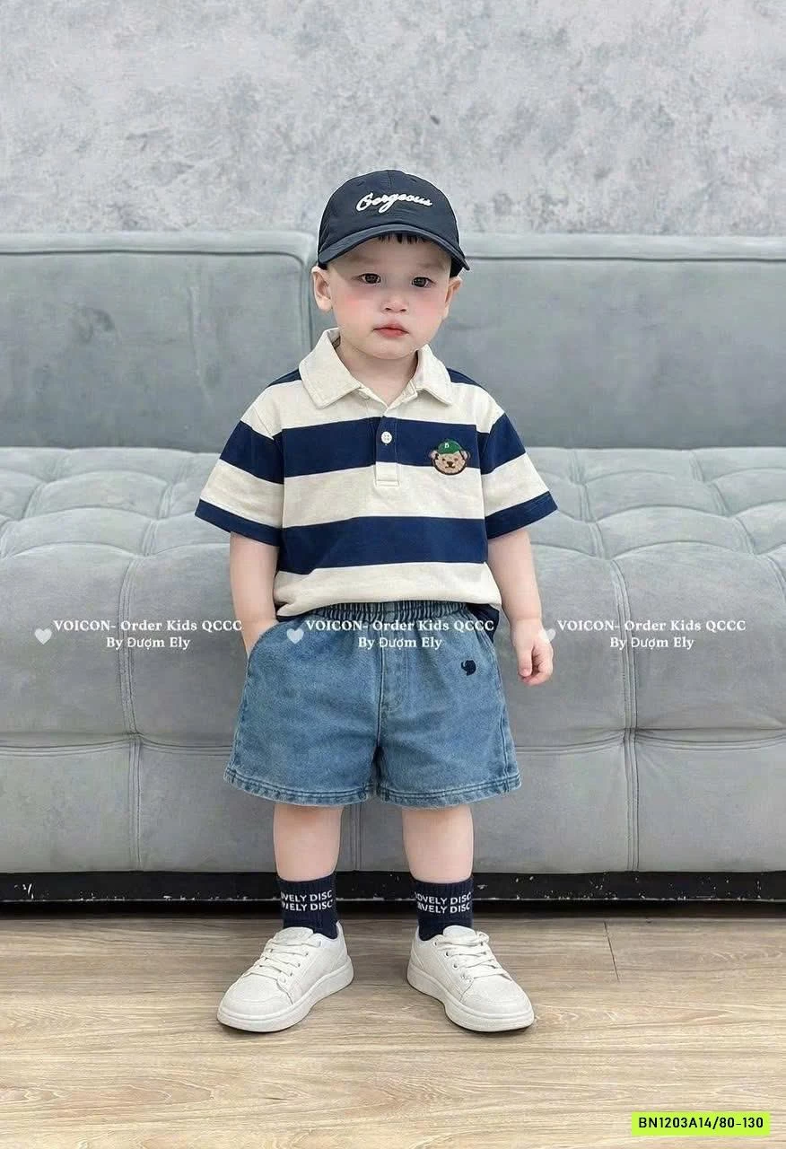 SHORT JEANS THÊU LOGO VOI 5281 ADBABY