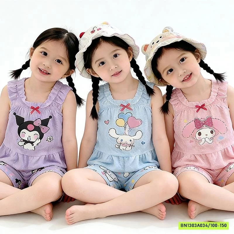 BỘ MẶC NHÀ HOẠT HÌNH CHO BÉ