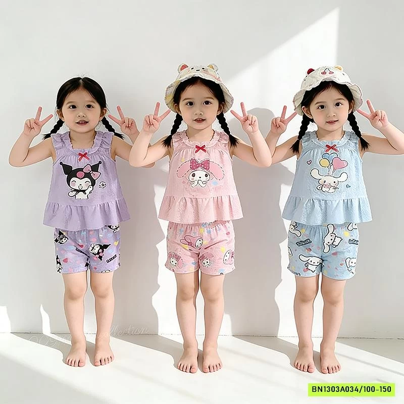 BỘ MẶC NHÀ HOẠT HÌNH CHO BÉ