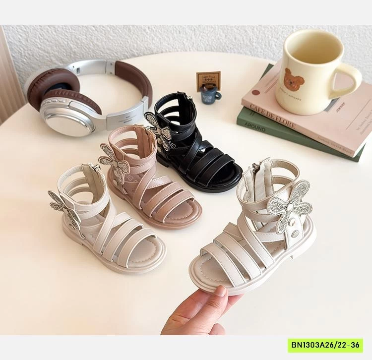 SANDAL CHIẾN BINH CỔ THẤP GẮN BƯỚM