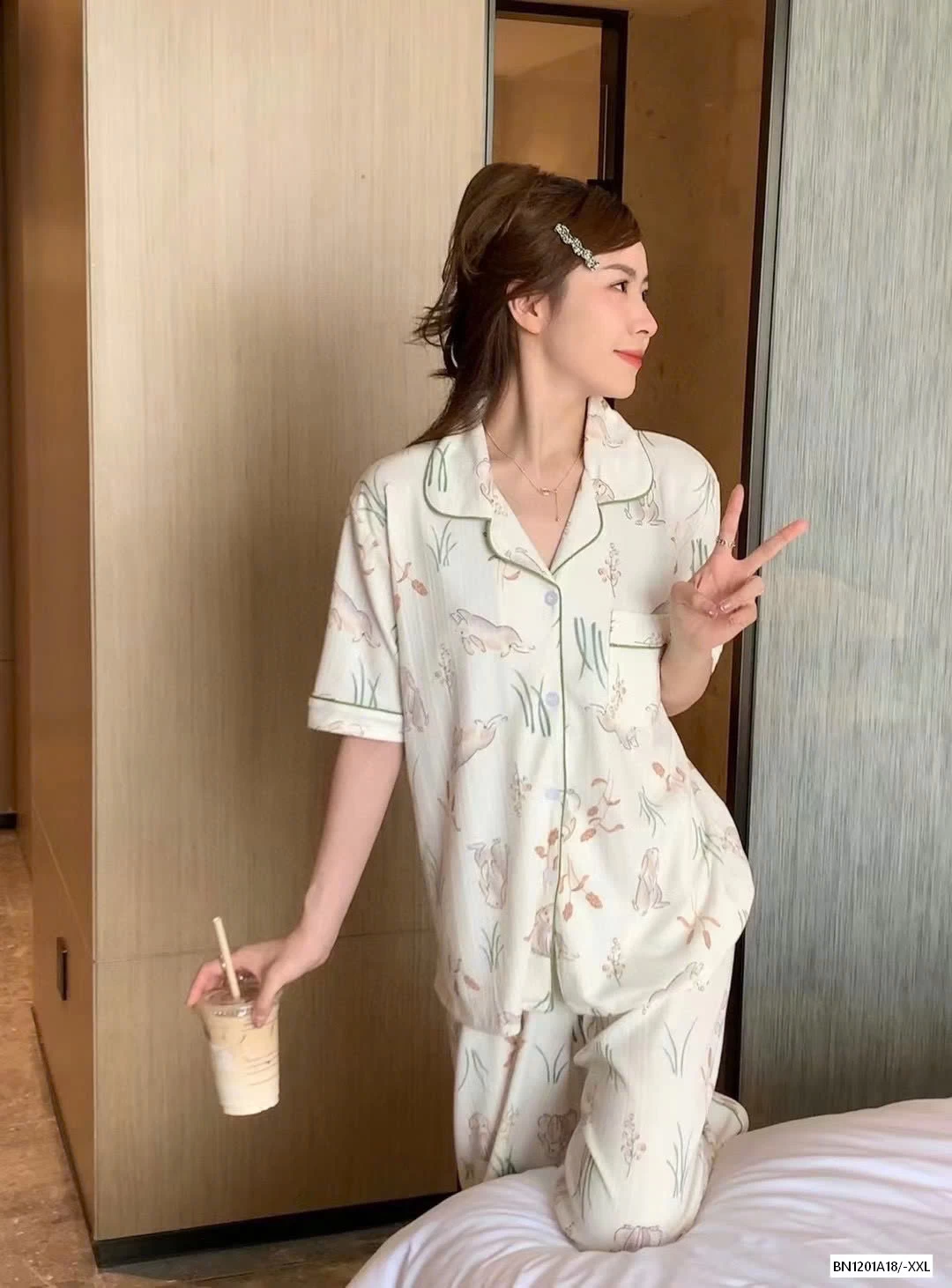 PIZAMA NGẮN TAY QUẦN DÀI